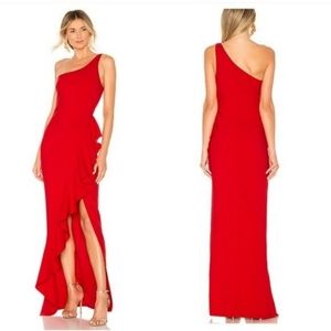 Gorgeous! Revolve LIKELY one shoulder red gown